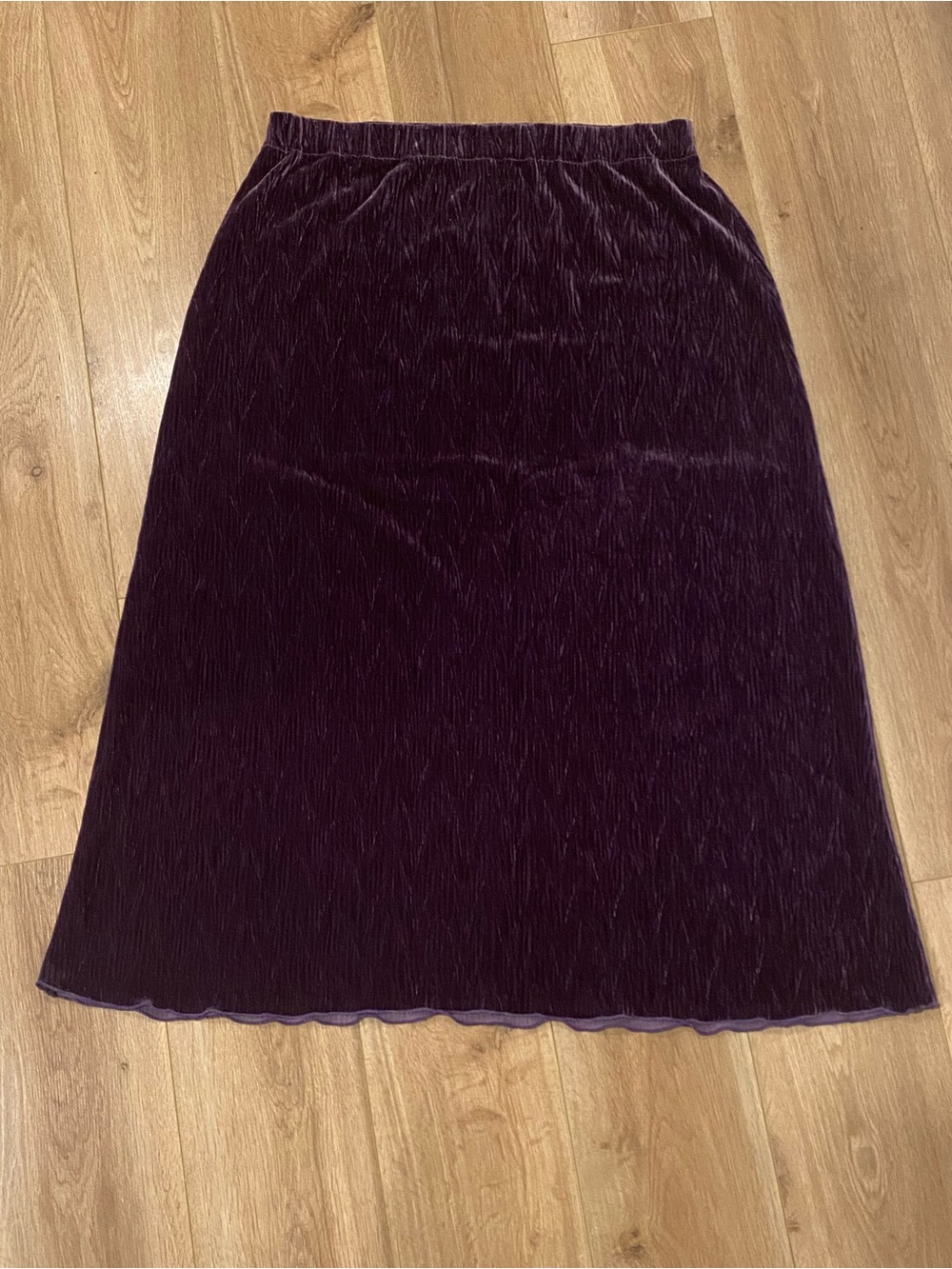 VINTAGE velvet velour stretchy midi skirt